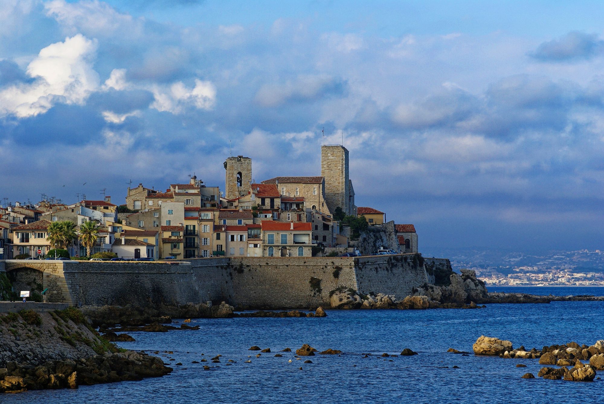 Panoramic view of the Bay of Cannes and the old town